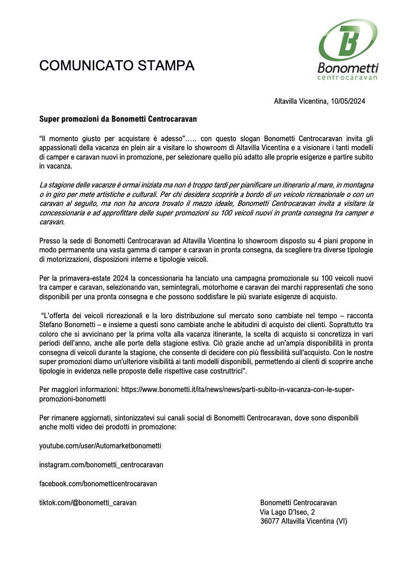 Promo estate 2024