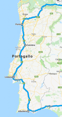 cartina viaggio portogallo