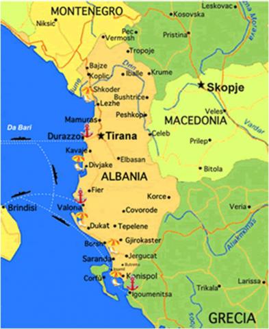cartina albania